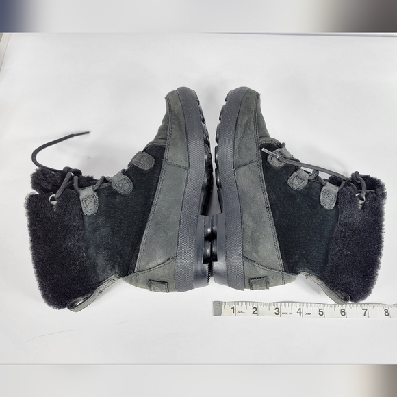 UGG Black Fur-Lined Lace-Up Boots #734 Size 7 - Picture 7 of 11